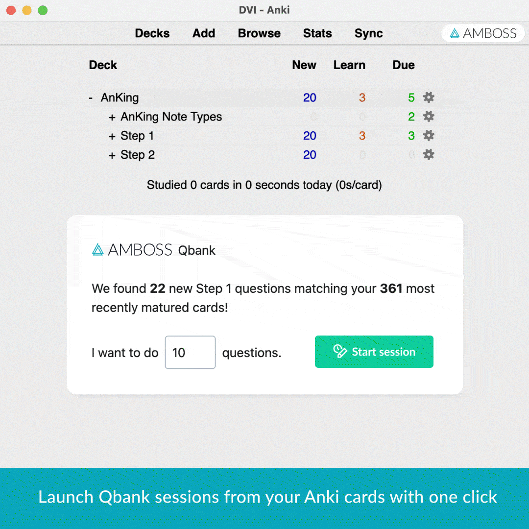 Tailored Qbank sessions from Anki cards